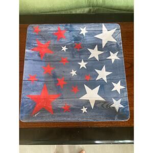 Citrus Grove Set of 4 US Flag 10" Square Americana Plastic Plates